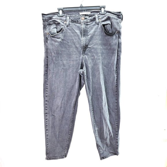 Levi's Women's High Waisted Women's Mom Jeans Denim Black - Size 18 - Picture 1 of 5